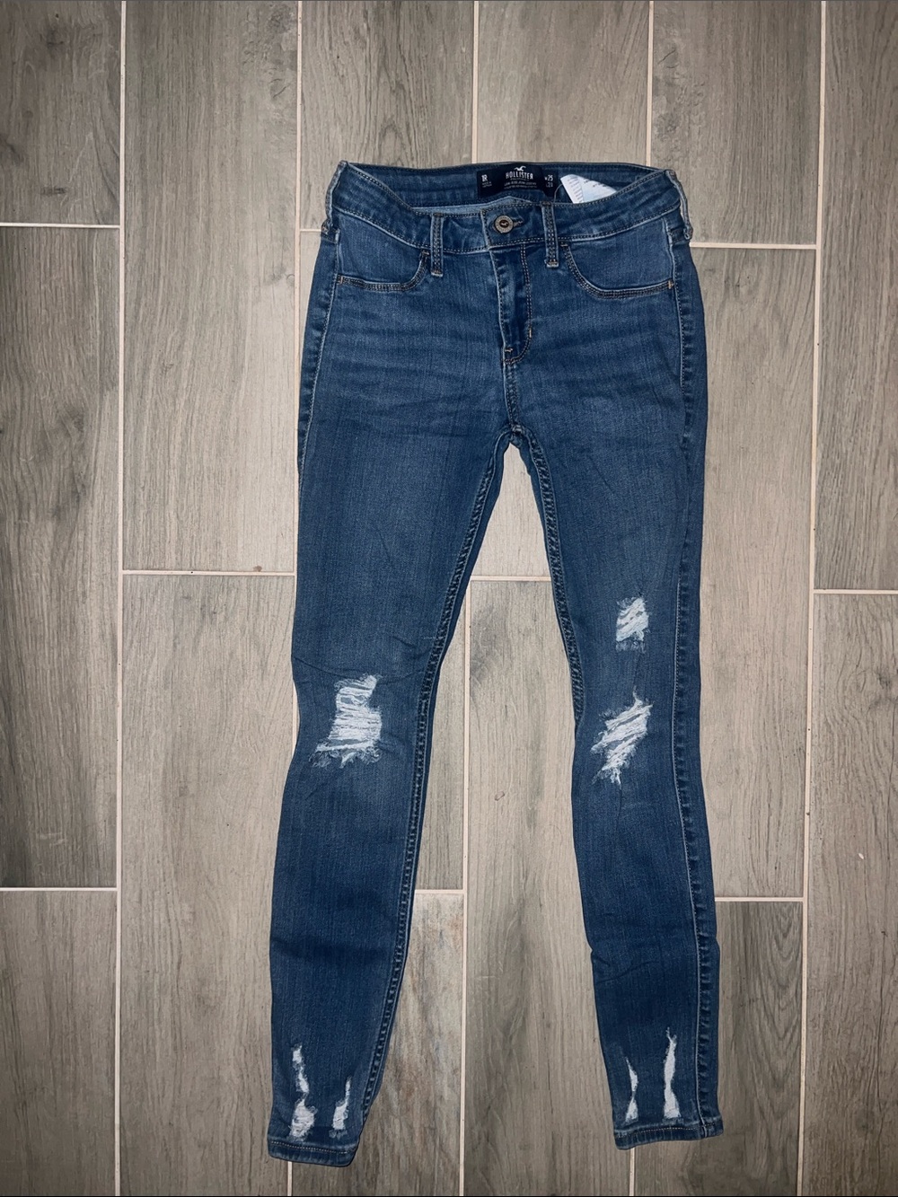 Hollister Dark Indigo Ripped Skinny Jeans